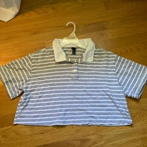 Cropped collared shirt